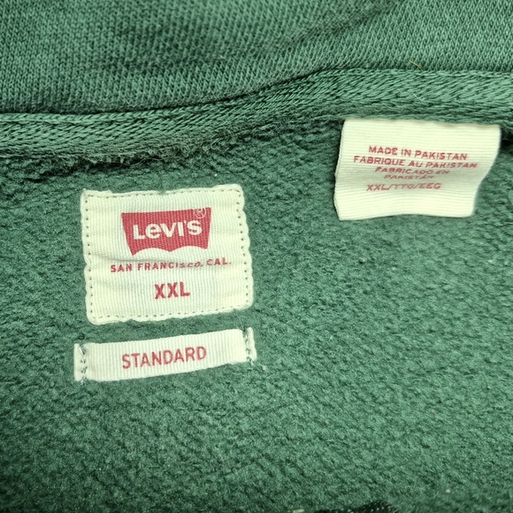Levi’s Relaxed Fit 1/4 Zip Pouch Sweatshirt Collard Green XXL Unisex Gorpcore - Picture 2 of 11